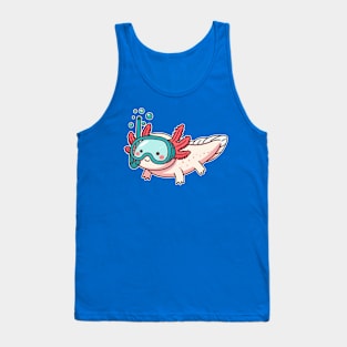 cute axolotl snorkeling Tank Top